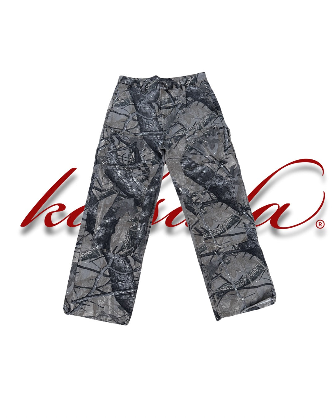CAMO DOUBLE KNEE CARPENTER PANTS (BAGGY)