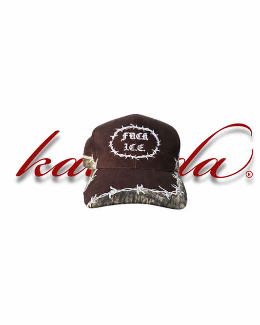 “BARBED WIRE” DAD HAT (CAMO BROWN)