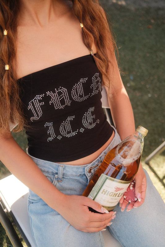 “F*CK ICE” TUBE TOP (BLACK) - Hype Home Studios